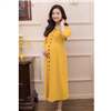 Bán Đầm bầu nẹp nút tay nhún thun vàng Emum