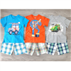Bán Bộ quần áo cộc tay bé trai sọc kẻ (1-6T)