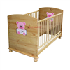 Bán Giường cũi em bé Teddy màu gỗ đầu đặc (nội địa)