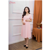 Bán Đầm bầu tay ngắn nhún thun hồng Emum