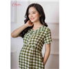 Bán Đầm bầu tay ngắn sọc ca rô xanh rêu Emum