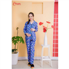 Bán Bộ bầu pyjama kate tay dài quần dài tím Emum