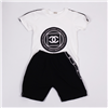Bán Bộ quần áo cộc bé trai in chữ Chanel (1-5T)