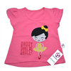 Bán Áo cộc bé gái Lovemom màu hồng (thêu hình cô gái)
