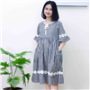 Bán Đầm bầu cổ nơ sọc caro đen Emum