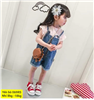 Bán Bộ quần yếm áo phông khóa kéo bé gái (1-5T)