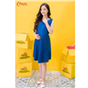 Bán Đầm bầu jean sát nách phối túi 1 bên xanh đậm Emum