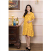 Bán Đầm bầu sơ mi tay lững in chữ vàng Emum